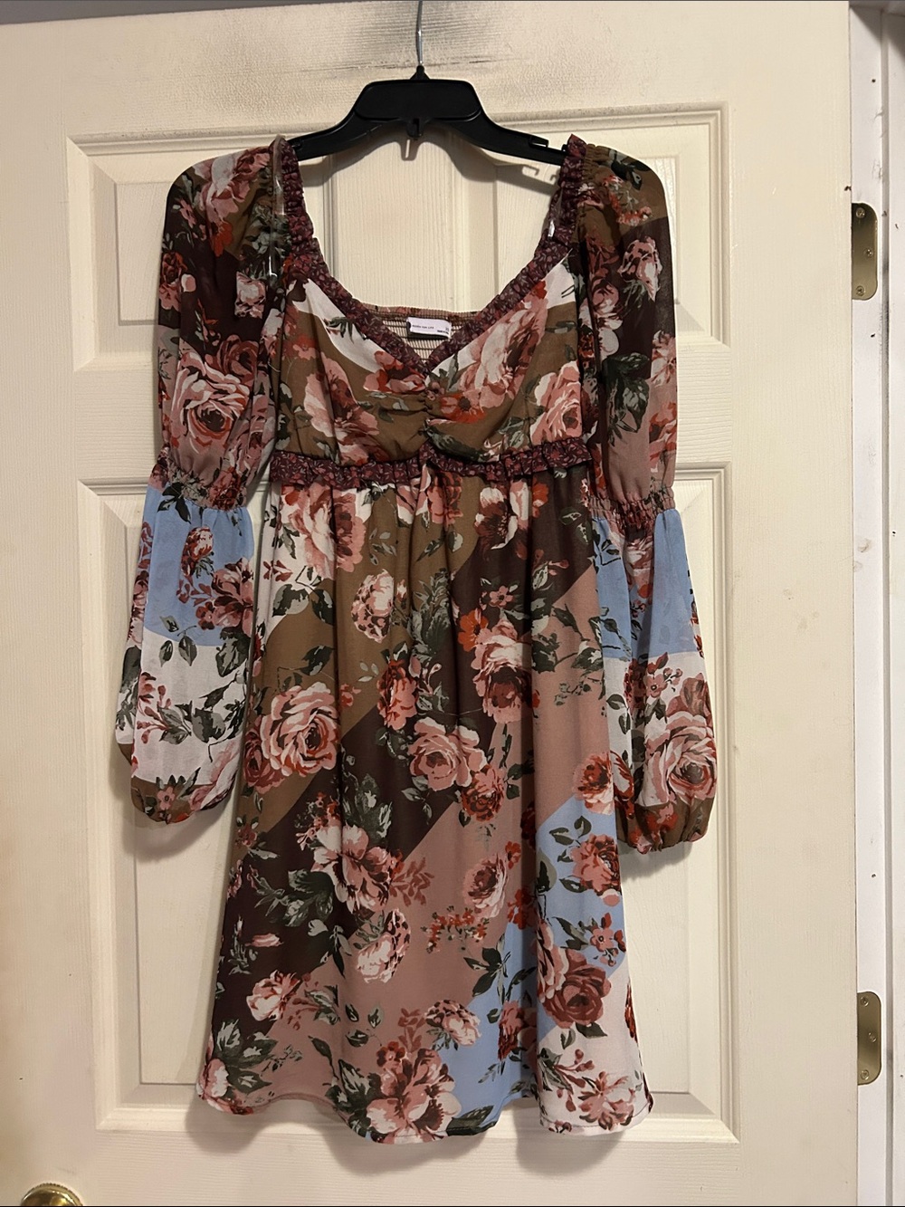SO Kohl’s Mixed Floral Patchwork Babydoll Dress Size Juniors XS